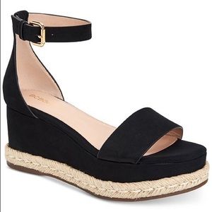 Black Espadrille Wedge Sandals